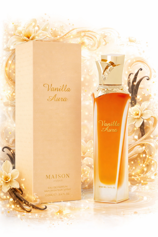 Vanilla Aura Maison Asrar Eau de Parfum 100ml – Parfum Vanille Lumineux, Doux & Envoûtant ✨🍦