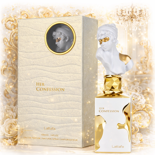 Her Confession Lattafa Eau de Parfum 100ml – Parfum Féminin Élégant, Mystérieux & Addictif ✨🤍