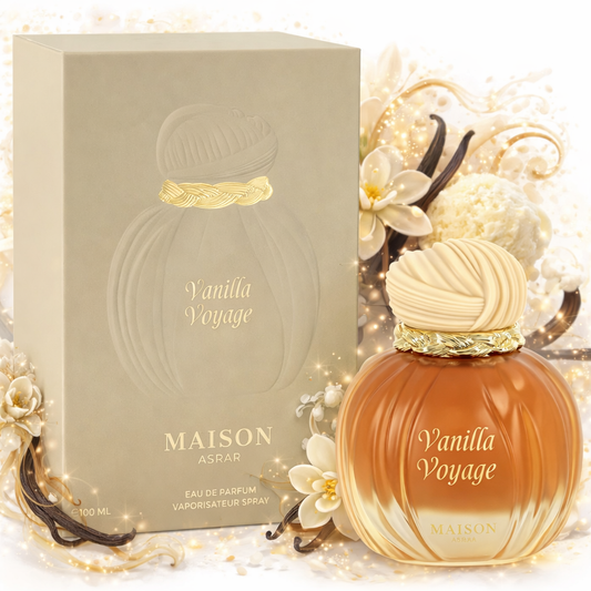 Vanilla Voyage Maison Asrar Eau de Parfum 100ml – Parfum Vanille Doux, Crémeux & Élégant 🍦✨