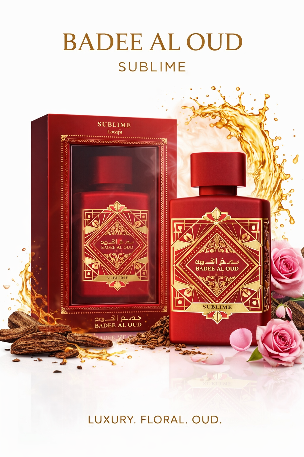 Badee Al Oud Sublime Eau de Parfum 100ml – Oud Floral Luxueux & Élégant 🔴✨femme