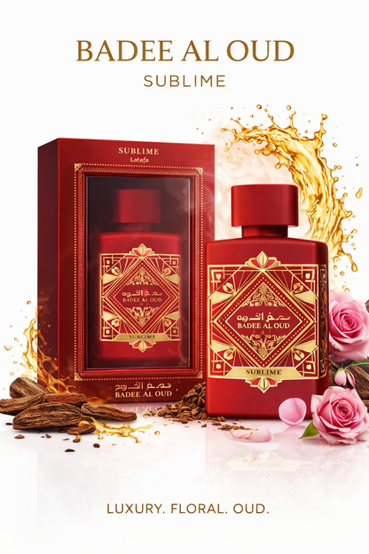 Badee Al Oud Sublime Eau de Parfum 100ml – Oud Floral Luxueux & Élégant 🔴✨femme