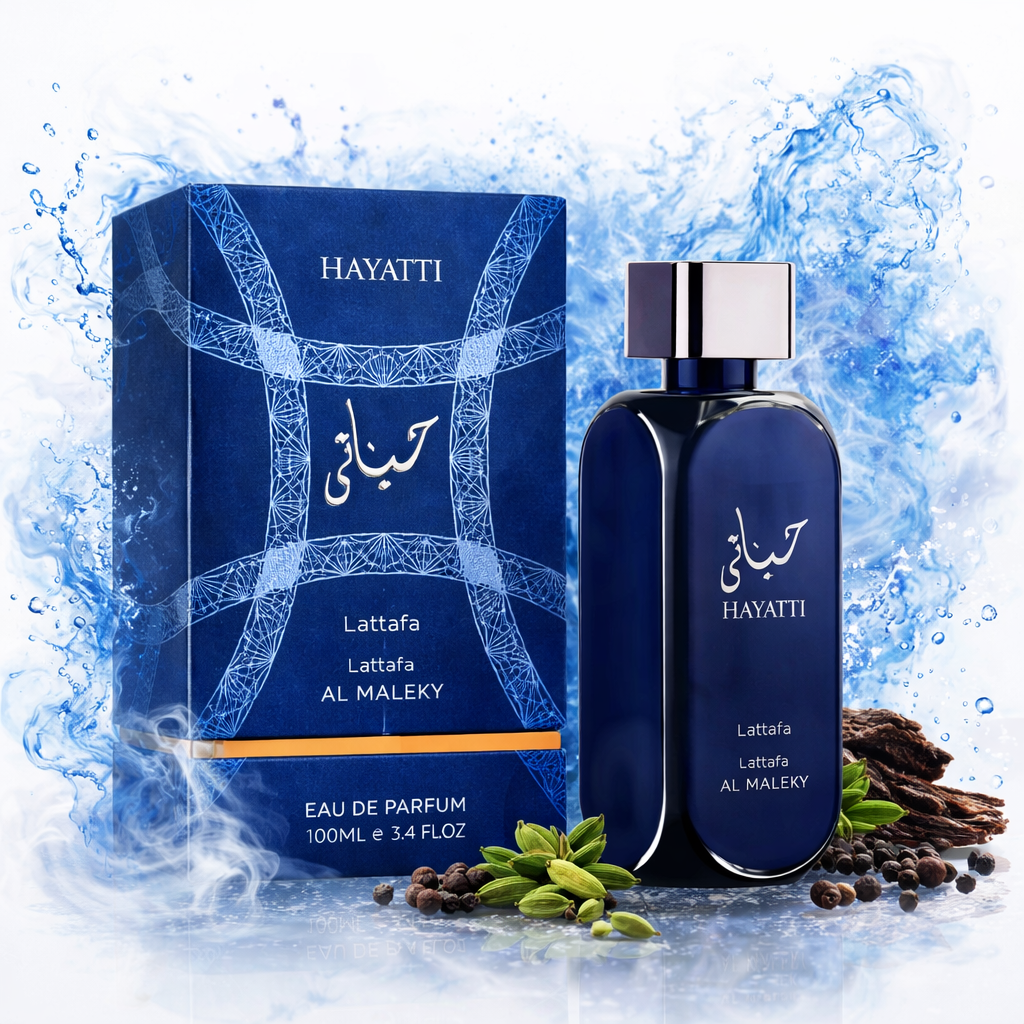 Hayatti Lattafa Eau de Parfum 100ml – Parfum Mixte Frais, Épicé & Élégant 💙❄️