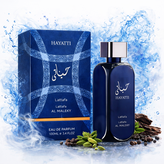 Hayatti Lattafa Eau de Parfum 100ml – Parfum Mixte Frais, Épicé & Élégant 💙❄️